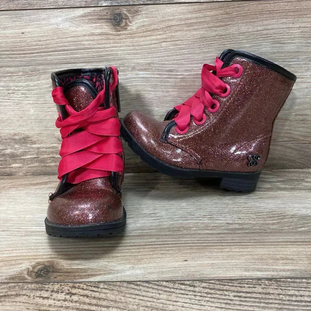 Jessica Simpson Glitter Combat Boots sz 7c