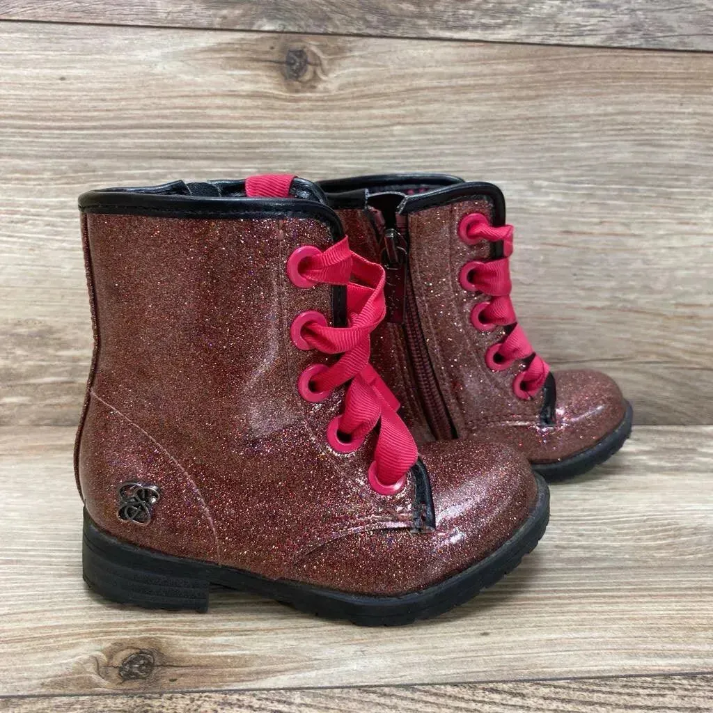 Jessica Simpson Glitter Combat Boots sz 7c