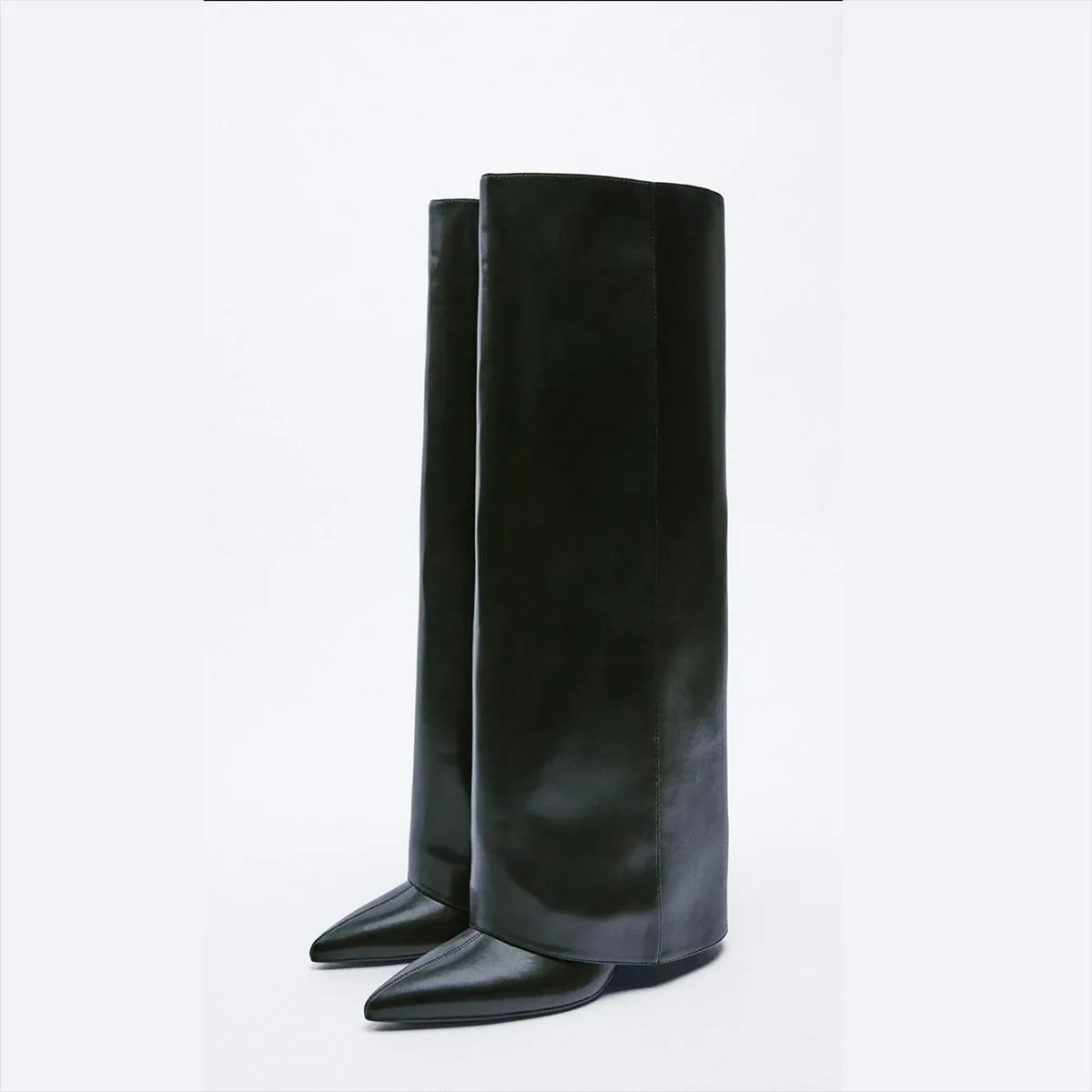 Knee High Ponited Toe Womens High Heel Platforms Boots
