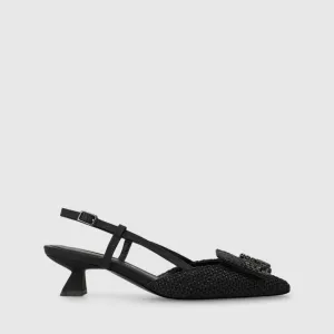 Lodi - DA5502 Black Rafia Slingback