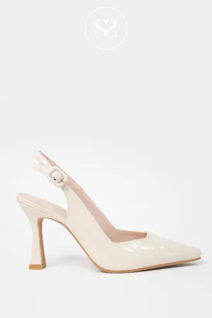 LODI MODERN - CREAM PATENT HIGH HEEL SLINGBACK