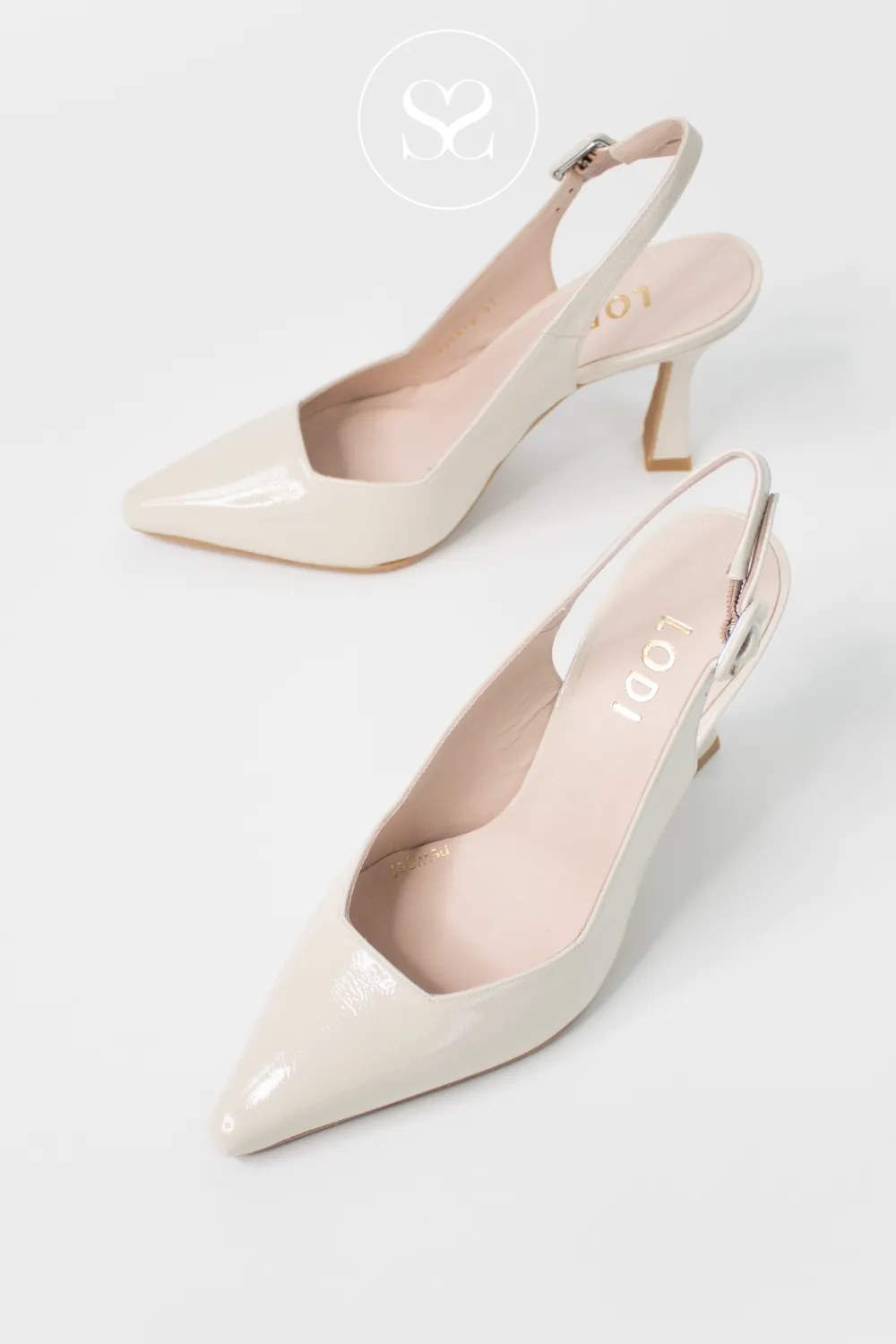 LODI MODERN - CREAM PATENT HIGH HEEL SLINGBACK