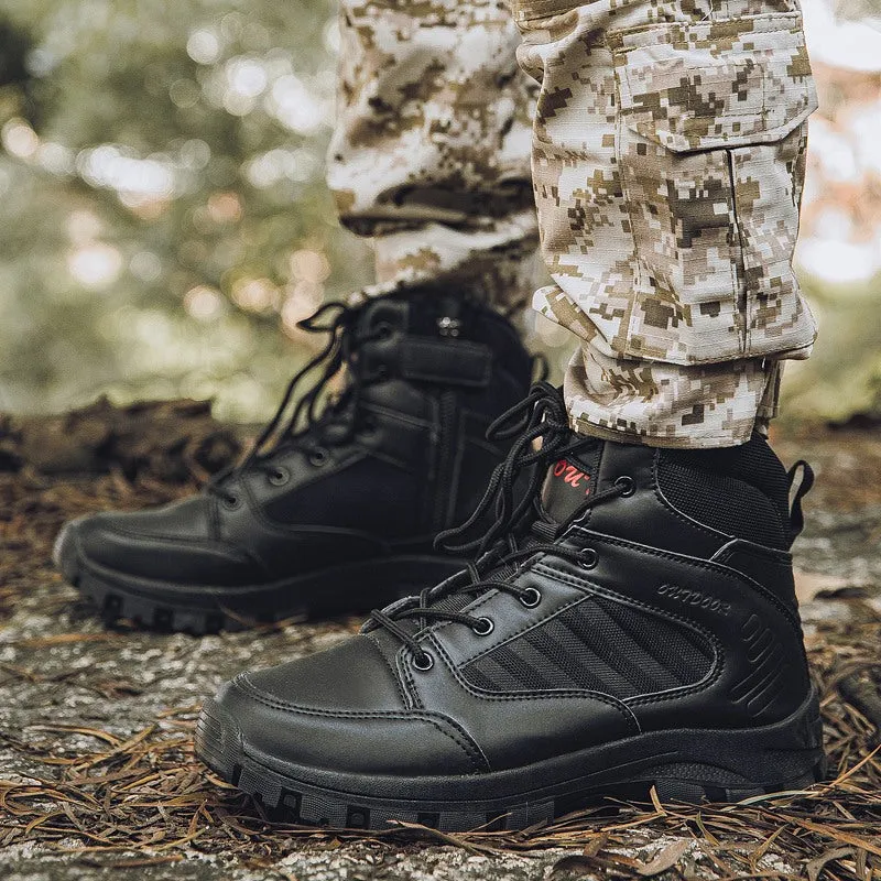 Men's Winter Tactical Military Combat Suede Leather Boots
