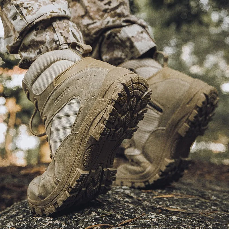Men's Winter Tactical Military Combat Suede Leather Boots
