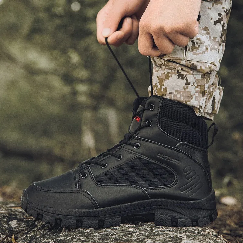 Men's Winter Tactical Military Combat Suede Leather Boots