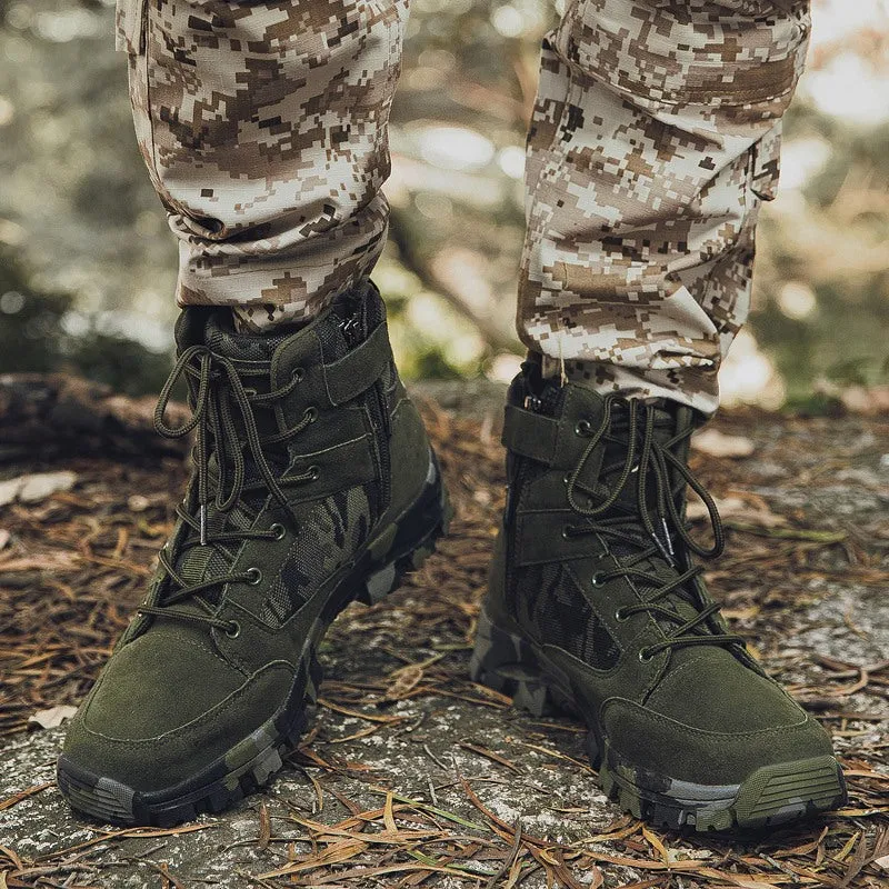 Men's Winter Tactical Military Combat Suede Leather Boots