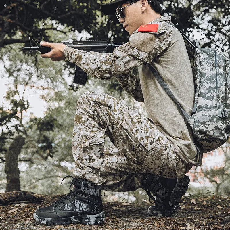 Men's Winter Tactical Military Combat Suede Leather Boots
