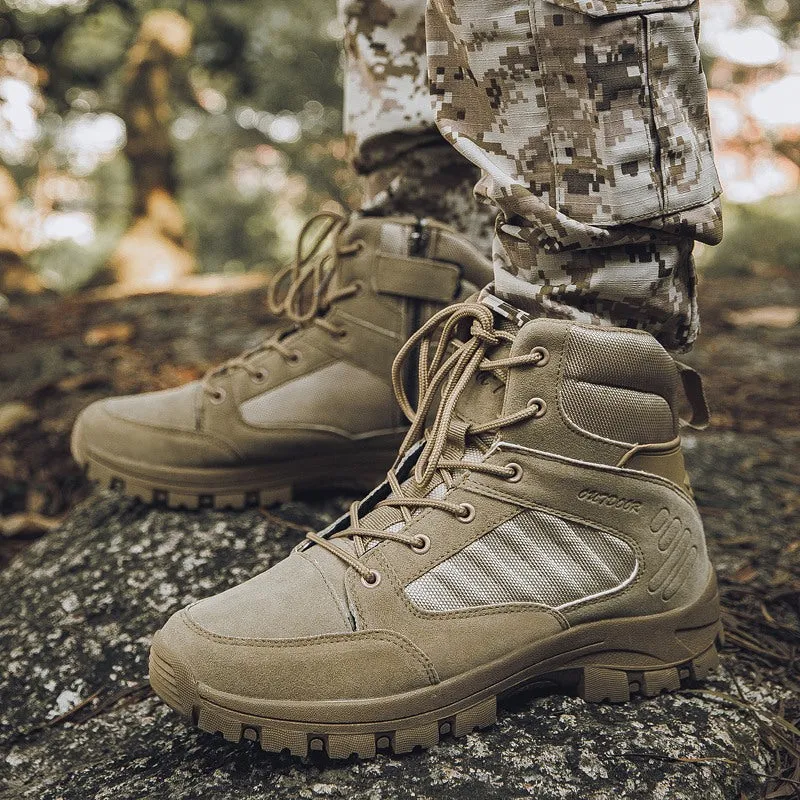Men's Winter Tactical Military Combat Suede Leather Boots