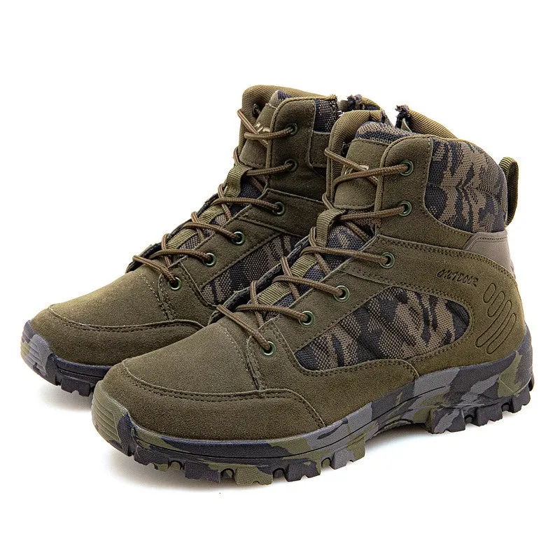 Men's Winter Tactical Military Combat Suede Leather Boots