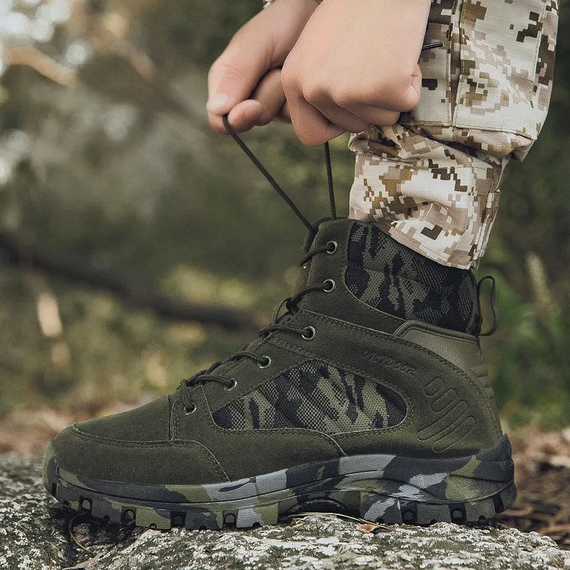 Men's Winter Tactical Military Combat Suede Leather Boots