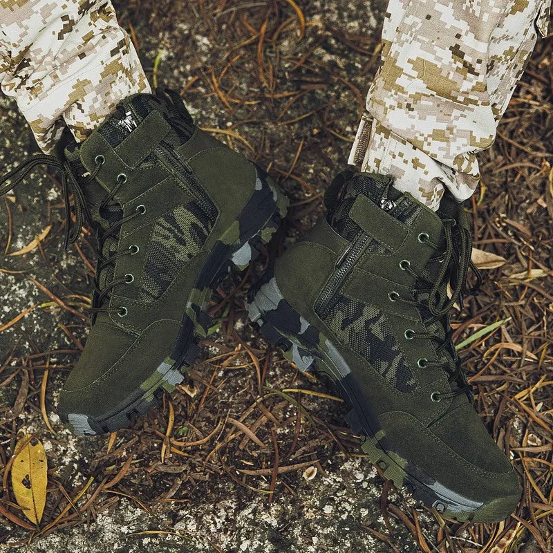 Men's Winter Tactical Military Combat Suede Leather Boots