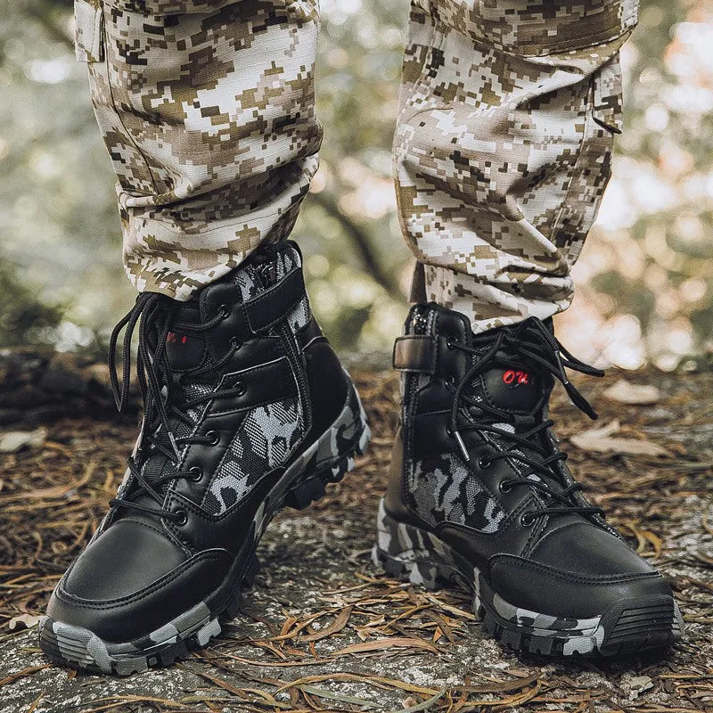 Men's Winter Tactical Military Combat Suede Leather Boots