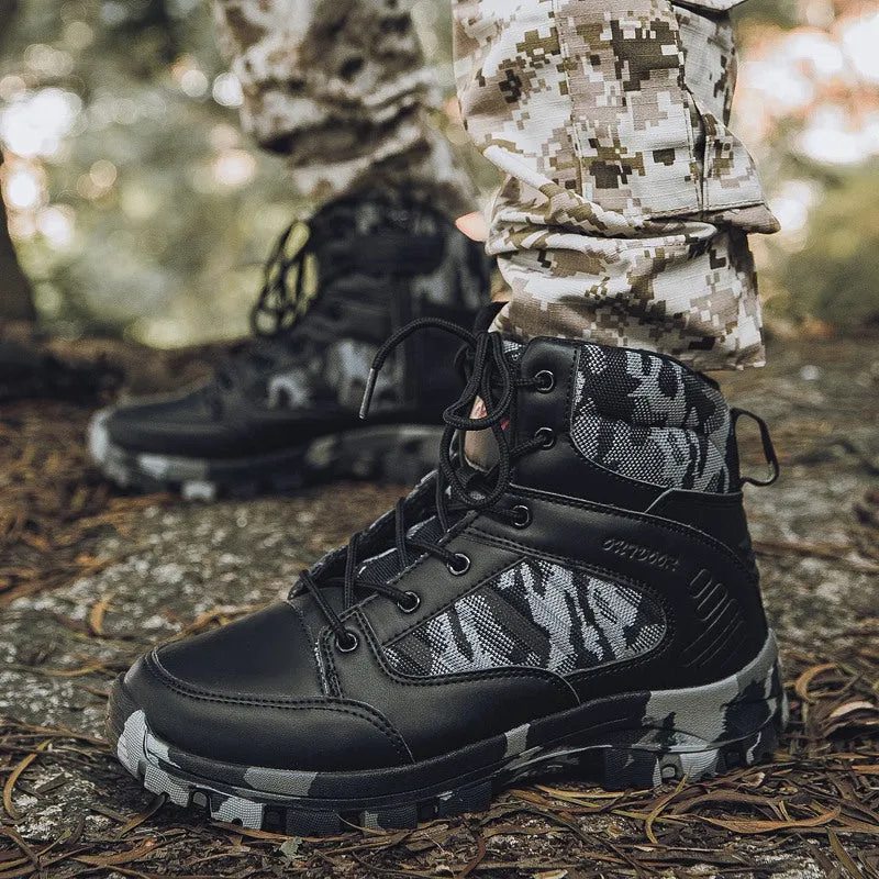 Men's Winter Tactical Military Combat Suede Leather Boots