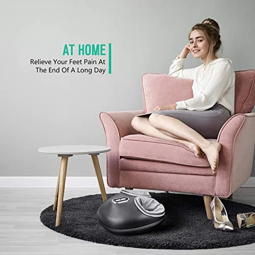 Nekteck Shiatsu Foot Massager Machine with Soothing Heat, Deep Kneading Therapy, Air Compression, Relieve Foot Pain and Improve Blood Circulation,Adjustable Intensity Relax for Home or Office Use