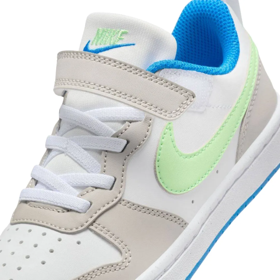 Nike - Kid's Court Borough Low Recraft PS 'Light Iron Vapor Green' - Light Iron Ore / White / Photo Blue / Vapor Green