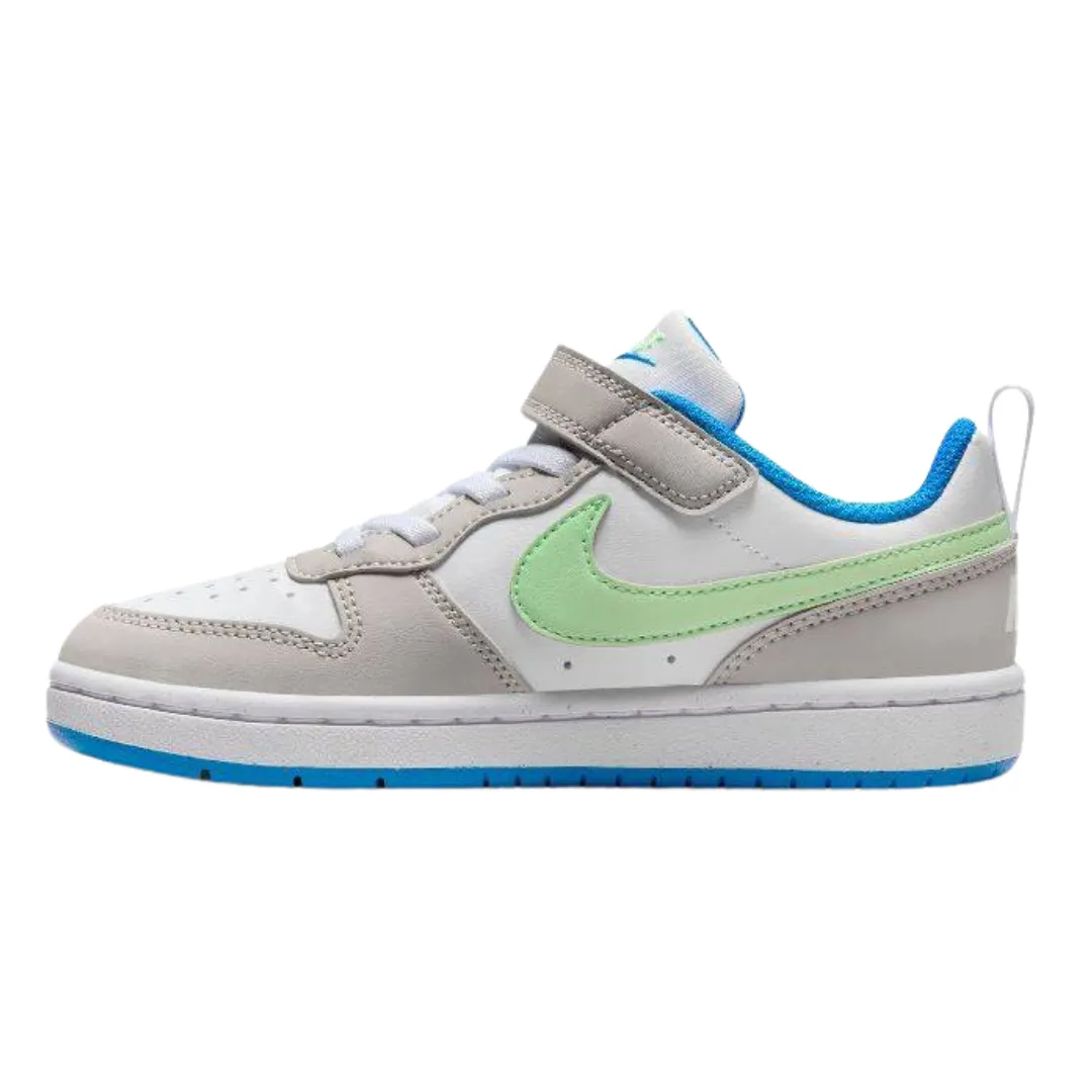 Nike - Kid's Court Borough Low Recraft PS 'Light Iron Vapor Green' - Light Iron Ore / White / Photo Blue / Vapor Green