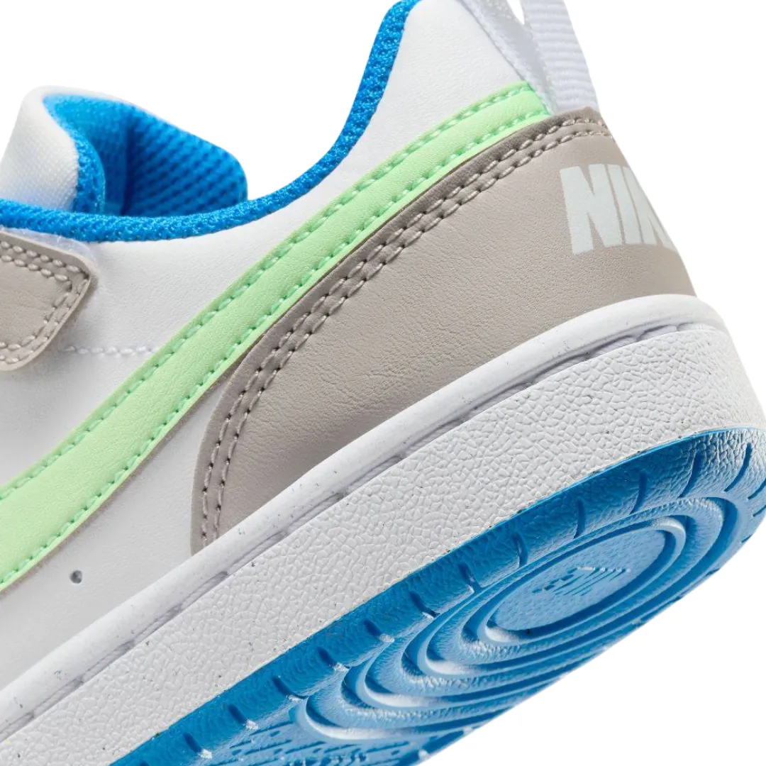 Nike - Kid's Court Borough Low Recraft PS 'Light Iron Vapor Green' - Light Iron Ore / White / Photo Blue / Vapor Green
