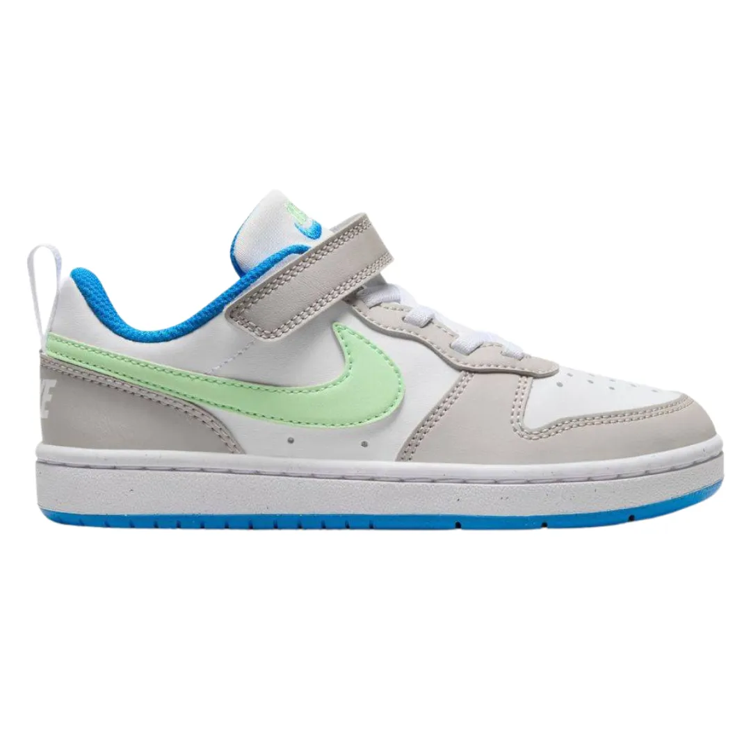 Nike - Kid's Court Borough Low Recraft PS 'Light Iron Vapor Green' - Light Iron Ore / White / Photo Blue / Vapor Green