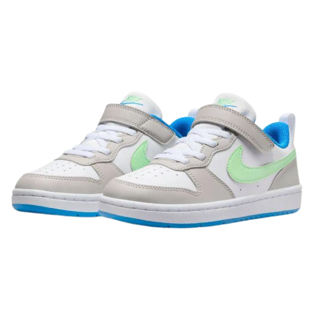 Nike - Kid's Court Borough Low Recraft PS 'Light Iron Vapor Green' - Light Iron Ore / White / Photo Blue / Vapor Green