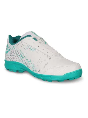 Nivia Bounce Cricket Shoe For Men With Synthetic Leather Upper/Sports Shoes/Eva Sockliner For Sports/ (White/Turquoise)