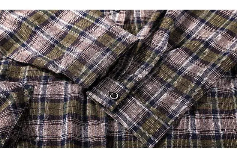 Oversized Plaid Midi Dress