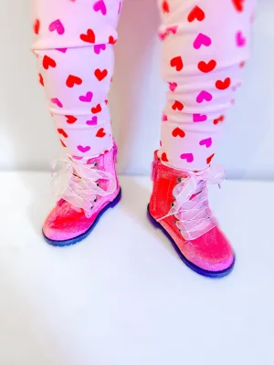 Pink Velvet Boots