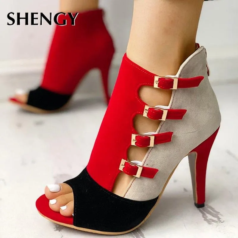 Poop Toe Buckle Strap Party High Heels