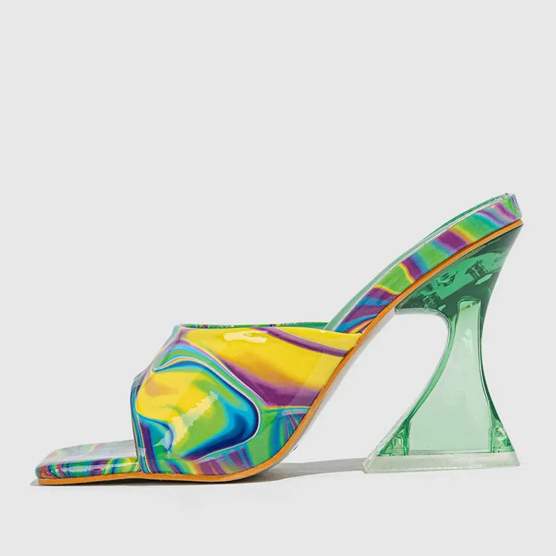 Quirky Transparent Heel mules
