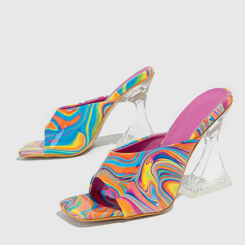 Quirky Transparent Heel mules