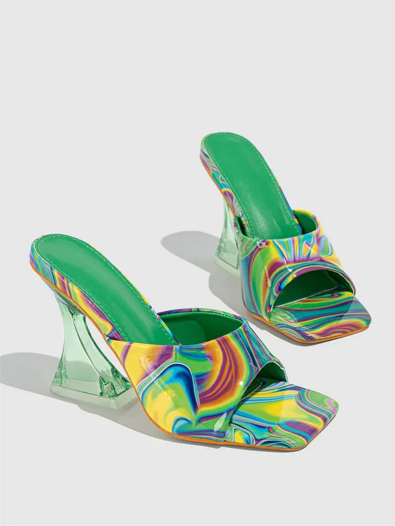 Quirky Transparent Heel mules