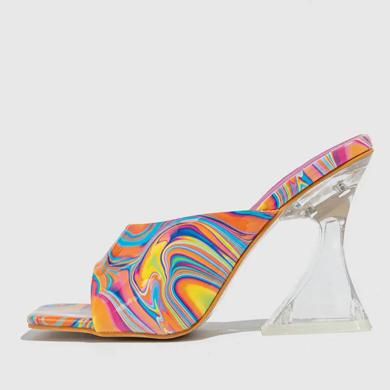 Quirky Transparent Heel mules