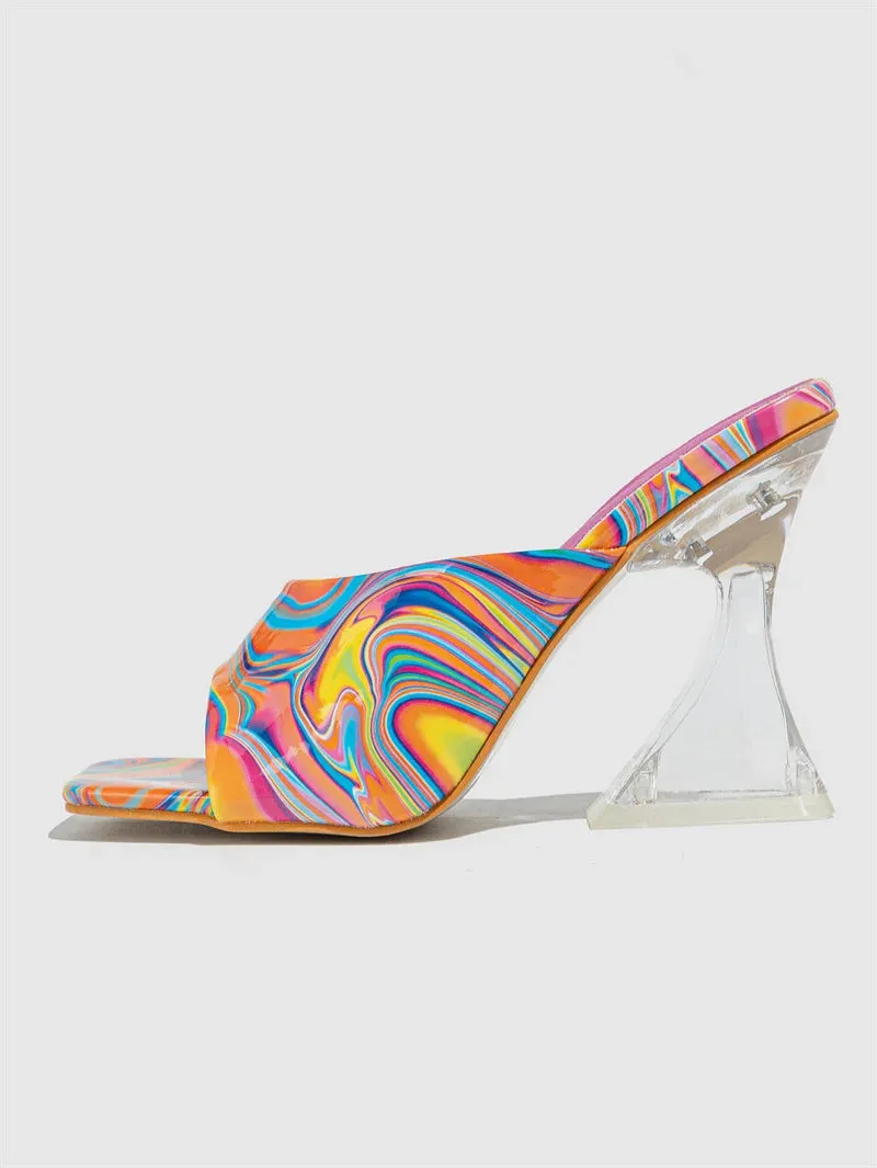 Quirky Transparent Heel mules