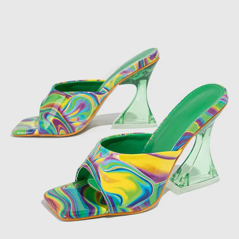 Quirky Transparent Heel mules