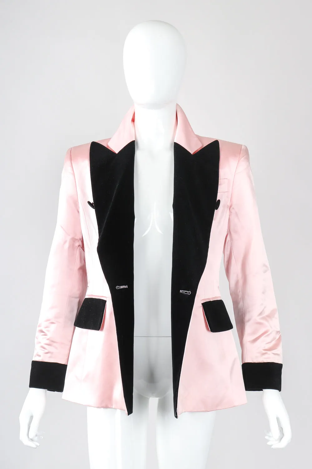 Satin Contrast Tuxedo Jacket