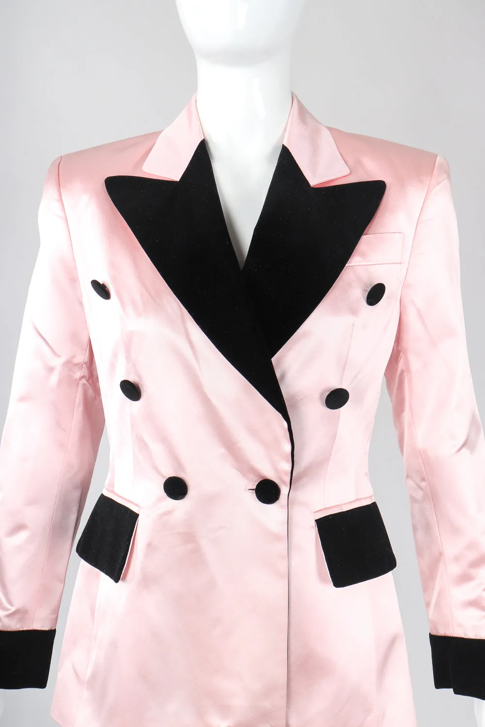 Satin Contrast Tuxedo Jacket