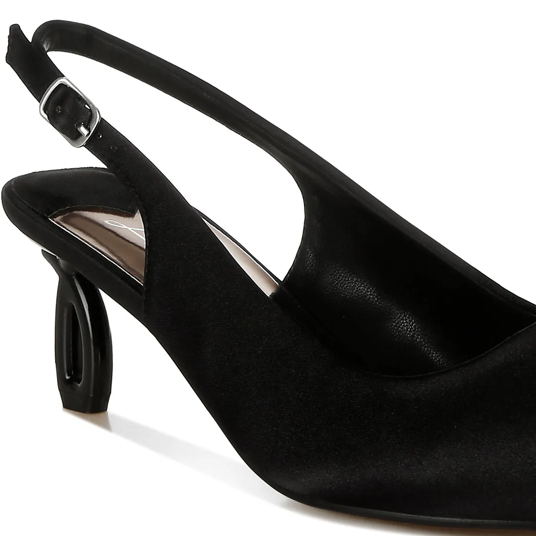 Satin Pointed Toe Slingbacks