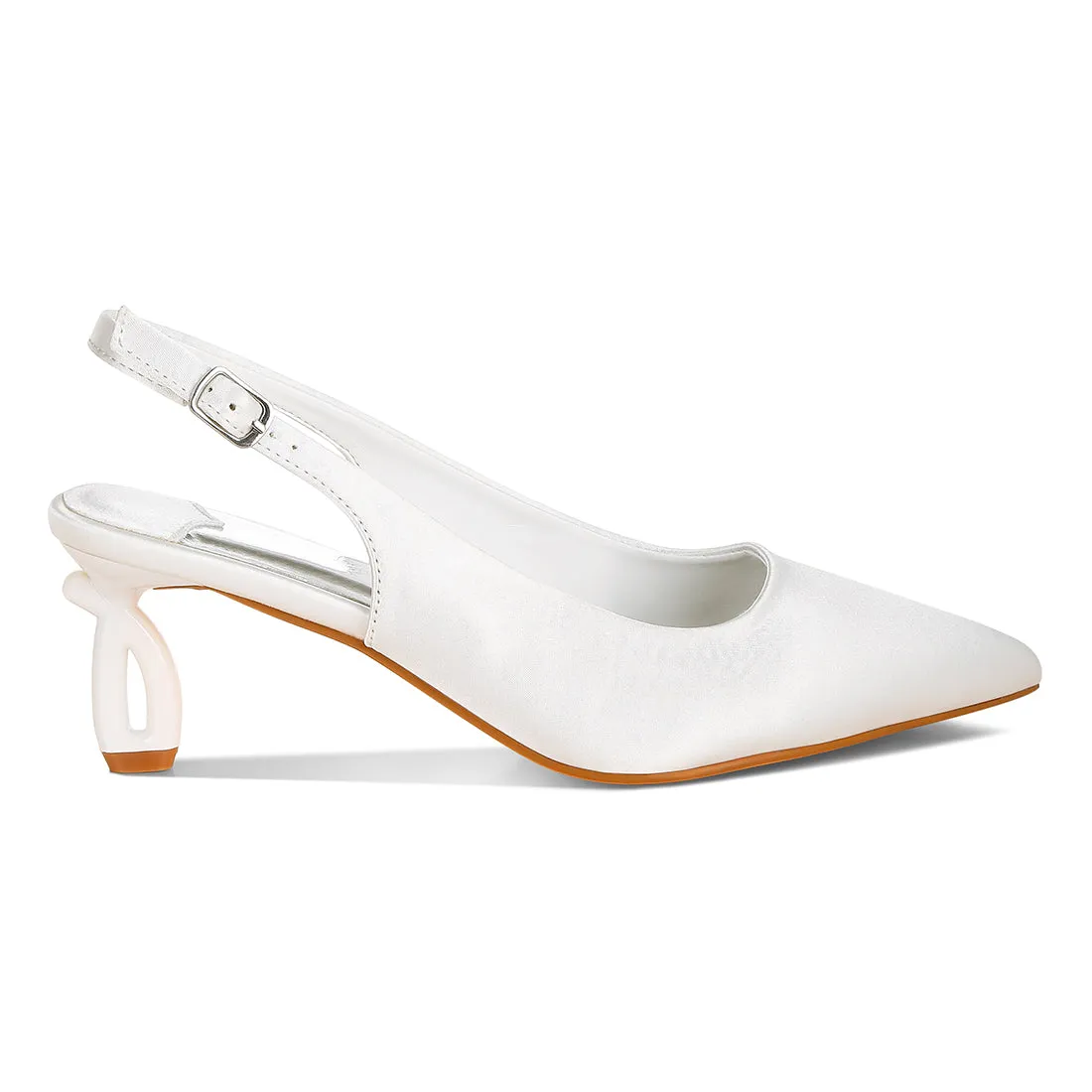 Satin Pointed Toe Slingbacks
