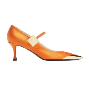 Satin Toe Cap Mary Jane Pump