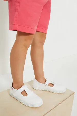 White Velcro T-Straps White Velcro T-Straps
